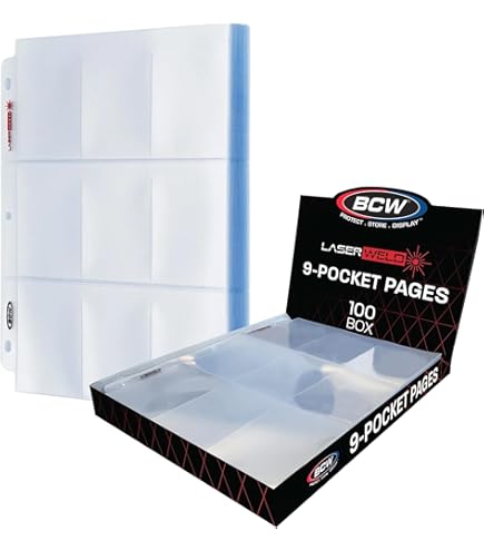 Amazon.com: LaserWeld® 8-Pocket Binder Card Sleeves | Card Pages for  Binders | Card Sheets for Binder | Card Sleeve Pages for Vintage Sports  Cards (1948–1985) | Acid-Free, Archival-Grade