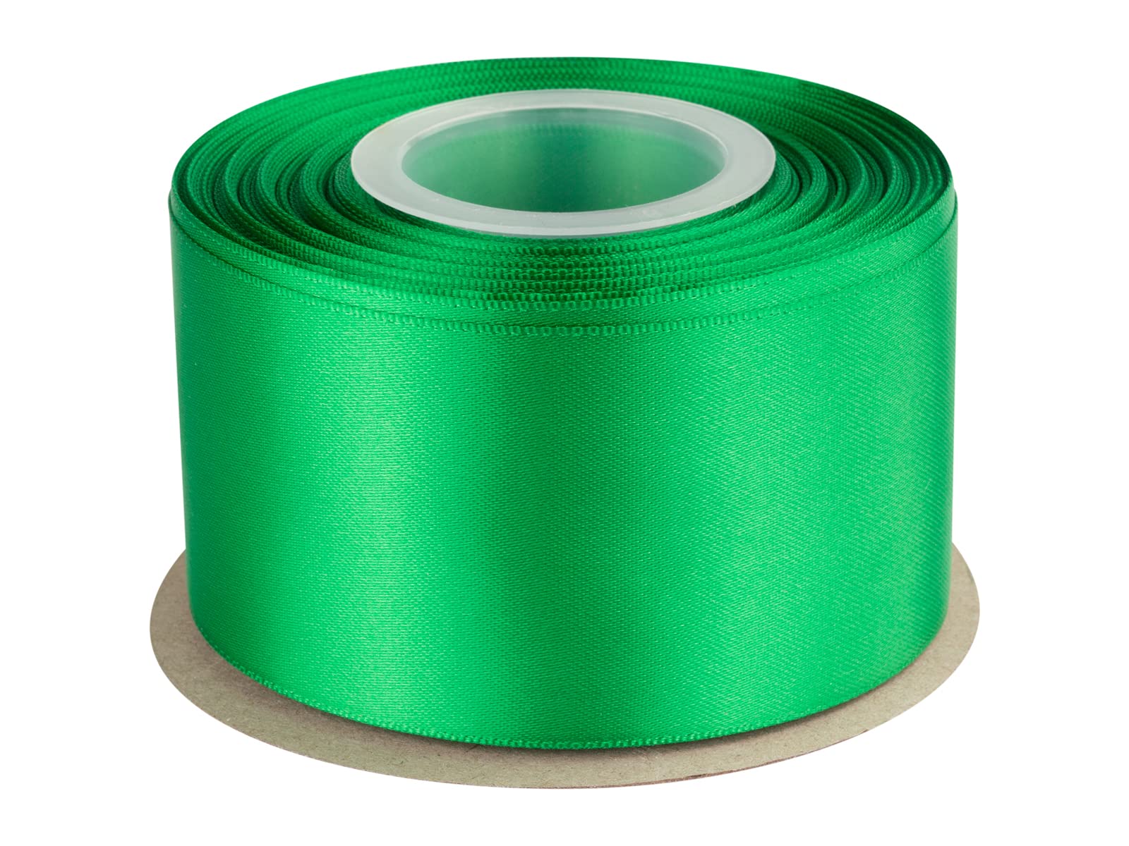 Double Faced Satin Ribbon, 50mm X 22M, Solid Polyester Craft Ribbon, Perfect for Gift Wrapping, Crafts, Wedding Party Ceremony Decoration, Floral Arrangement, Sewing (Emerald)
