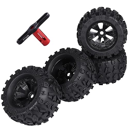 4-Pack 1/8 Monster Truck RC Wheels Rim and Tires with Foam Inserts