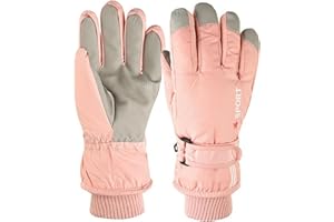 Mawjom Winter-Skiing-Snowboarding-Gloves Warm Outdoor Sports Mittens for Girls Boys 5-10 Years