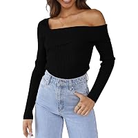 Black Sweater Women Ficerd 3 Pack Viscose Women's Sweaters Crew Neck Long Sleeve Pullover Tops For Women Lightweight Sweater(S,Black White Brown) At Women's Clothing Store Womens Pullover Sweaters