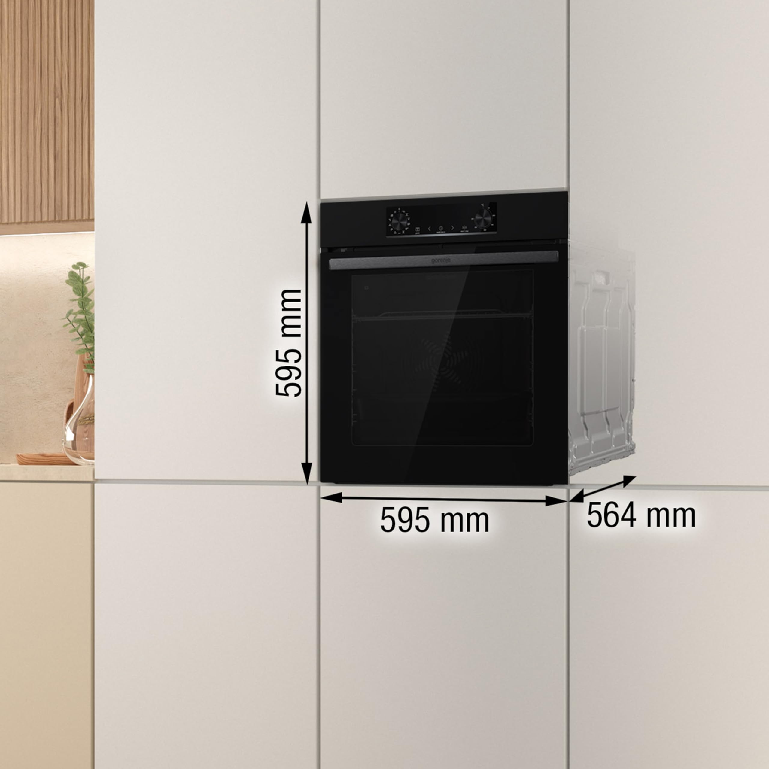Gorenje OptiBake BOS6737 E02B Einbau-Backofen / 77L / AquaClean/Heißluft/ExtraSteam/AirFry/PerfectGrill/Pizzamode 300°C/Schwarz 3