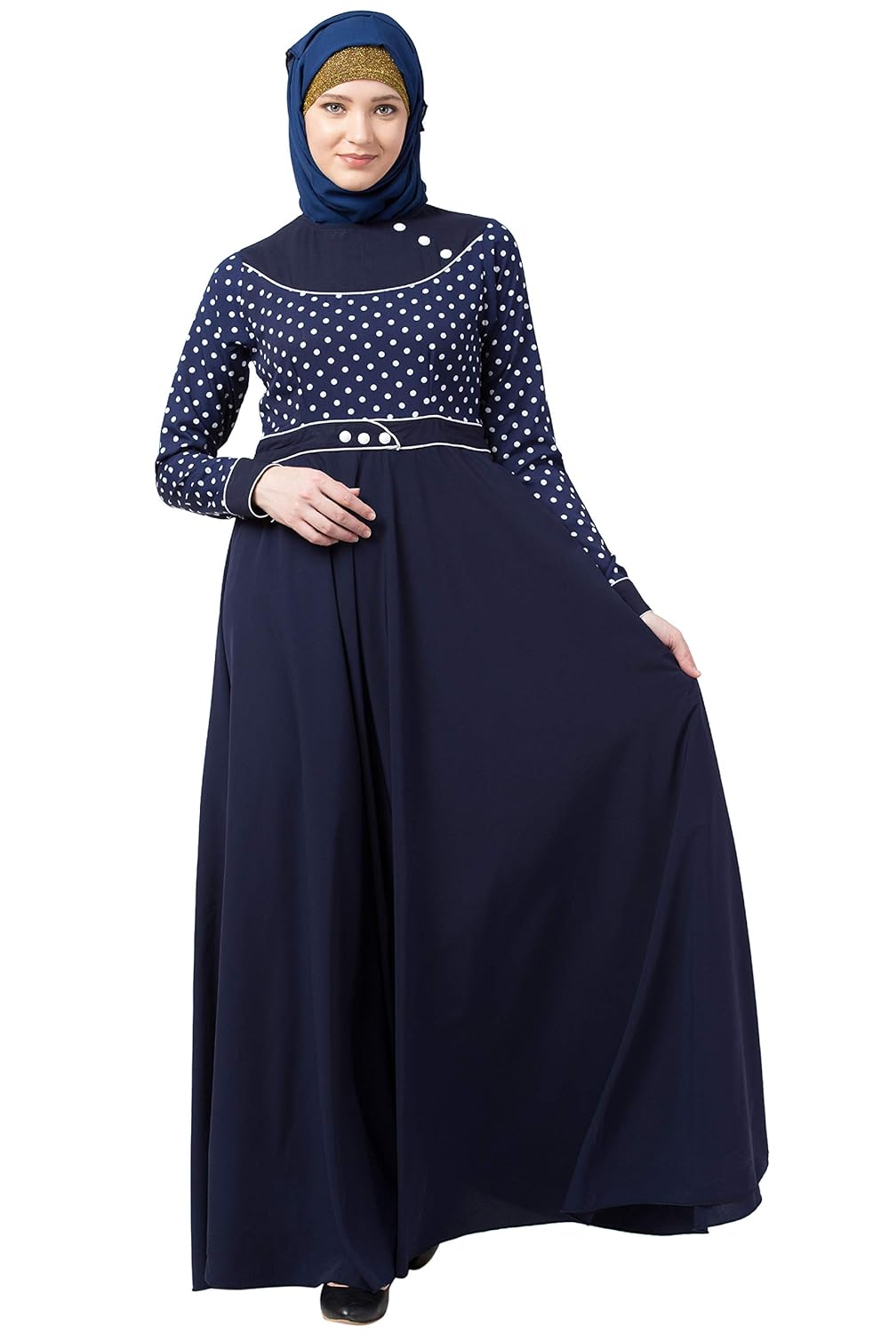 navy blue umbrella dress