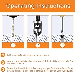 5 Pcs Countersink Drill Bit Set, Industrial Grade