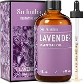 SU JUABA Lavender Essential Oil for Aromatherapy, Sleep &amp; Relaxation | Calming Scent for Diffusion &amp; Skin Care, Ideal for DIY Candles Soap &amp; Fabric Softening - 118mL / 4 fl oz