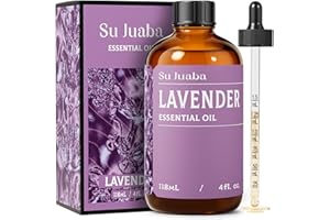 SU JUABA Lavender Essential Oil 4 Fl Oz, 100% Pure Natural Aromatherapy Oil for Diffuser, Skin Care, Relaxation, Sleep, Wool Dryer Balls - 118ML