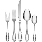 Oneida American Harmony 45-Piece 18/0 Silverware Set for 8, Flatware | mirror finish, dishwasher safe | includes serving spoons and utensil set | cutlery set, wedding silverware