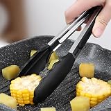 Navani 9-inch Silicone Tongs Cooking Air Fryer Salad Grilling BBQ Stainless view 5