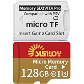 SD2Vita 6.0 PS Vita Memory Card Adapter with 128GB Micro SD Card, High Speed microSDXC UHS-I Flash Memory Card with PSVita SD Card Adapter for PSV 1000/2000 PSTV FW 3.60 HENkaku Enso System