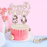 Amosking 80th Birthday Decorations for Women Tiara Sash Cake Topper Balloons view 8