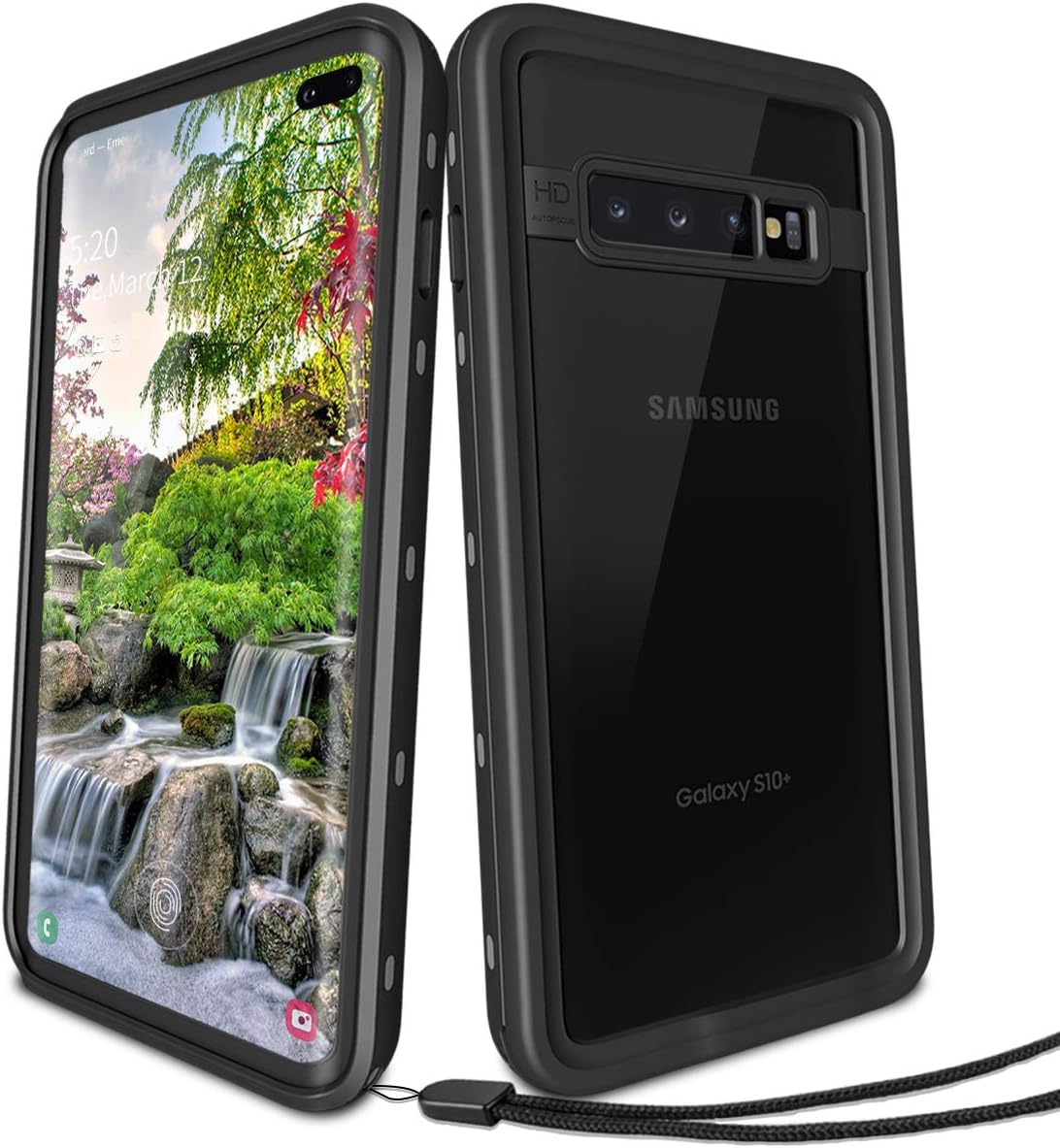 Transy Galaxy S10 Waterproof Case - Waterproof Case for Samsung Galaxy S10 Full Body Cell Phone Case Shockproof Case for Galaxy S10 with Built in Screen Bumper Case Cover for Men Women (Clear)