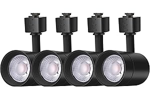 FLSNT 4-Pack LED Track Lighting Heads for Juno Track, Dimmable 24° LED Spotlight Light Heads, 12W (75W Equivalent), CRI90, 800LM, 3000K Soft White, Black