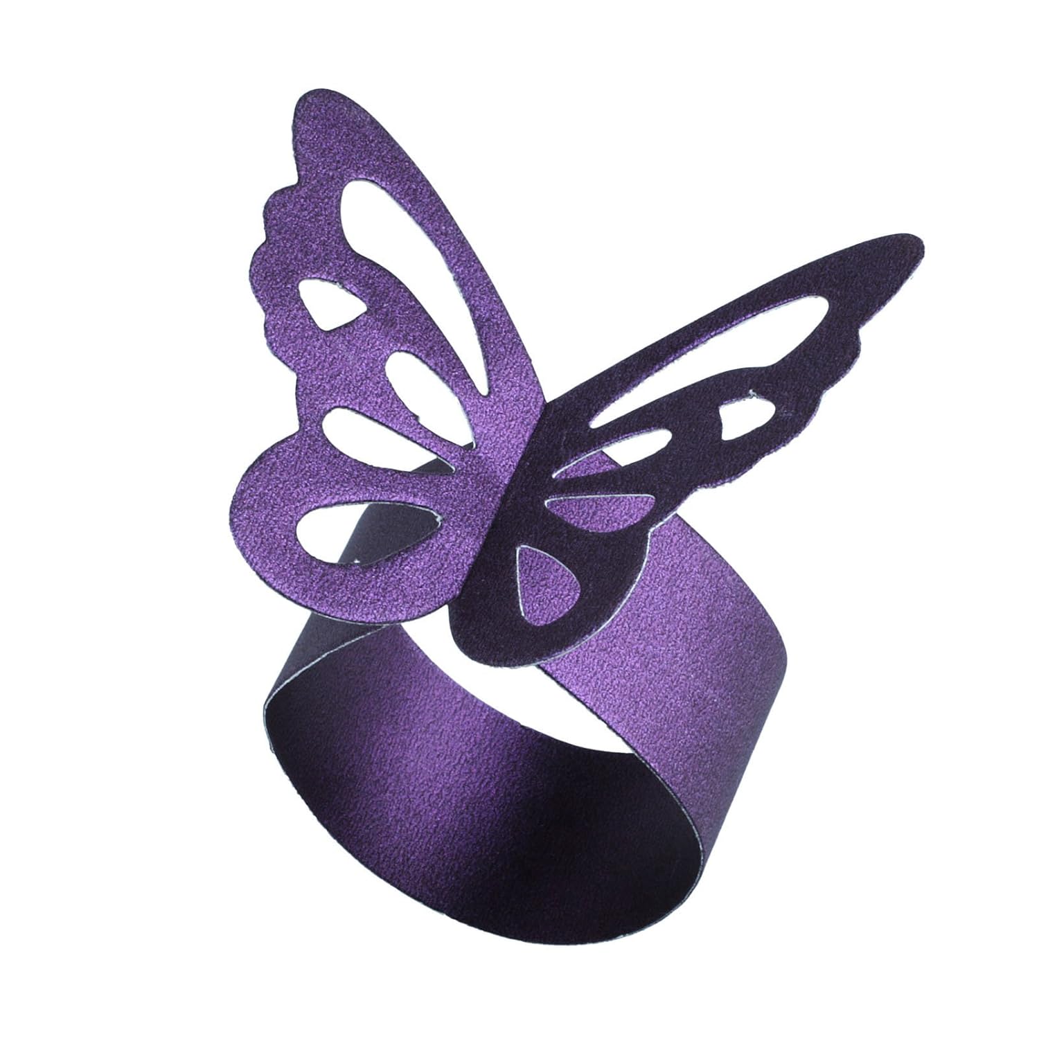 vLoveLife Purple Butterfly Napkin Rings Serviette Holders Wedding Party