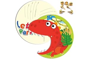 Funnlot 12PCS Dinosaur Birthday Invitations Boy,Double-Sided Party Invitations Kids Funny Birthday Cards Dinosaur Birthday De