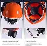 SAFEYEAR Pro Chainsaw Helmet Orange EN397 27SNR Ear Muffs Mesh Visor view 3