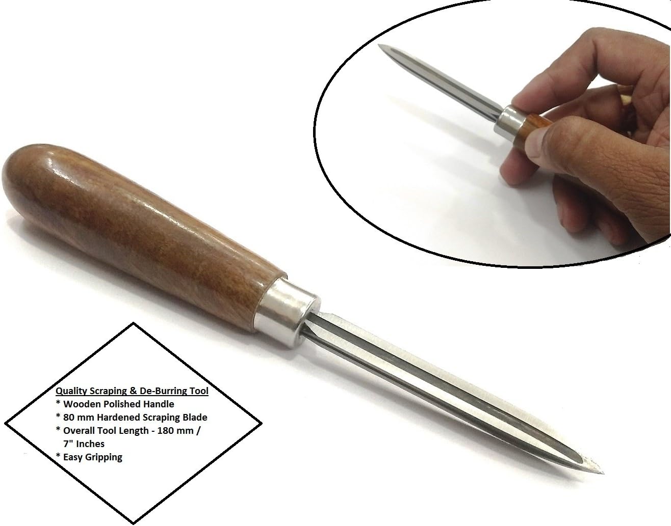 MACHINIST's TRIANGULAR SCRAPER 80 MM BLADE DEBURRING FINISHING ENGINEERING HAND METALWORKING