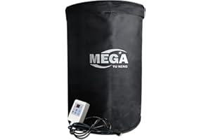 MEGA YU NENG Industrial Grade/Weather Resistant Drum Heating Blanket,55 Gallon Drum Heater Fixed Thermostat 0-150℉,Insulated Pail Band Heater with 10ft Power Cable