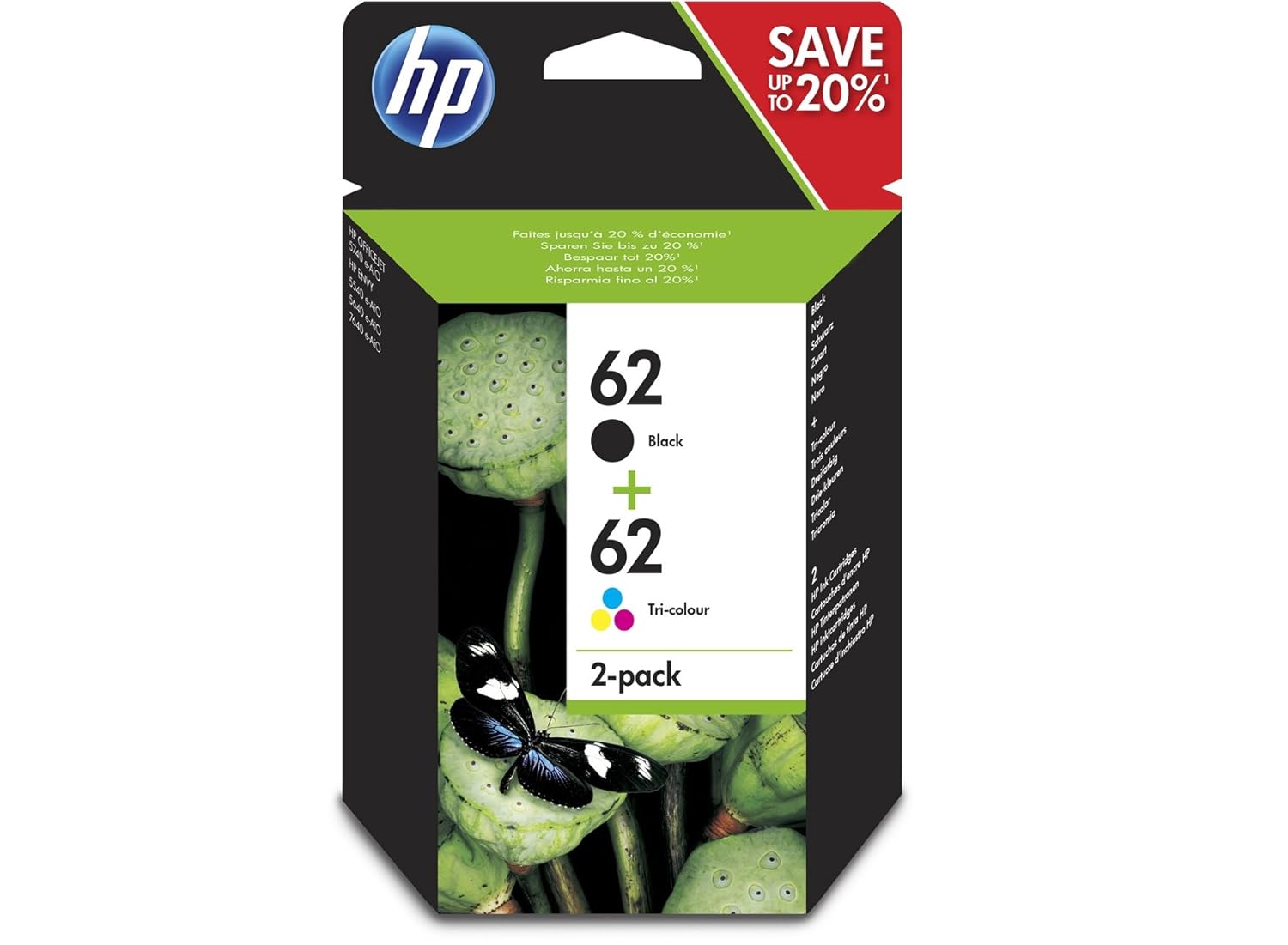 HP 302 2pack Black/Tricolour Original Ink Cartridges Combo pack X4D37AE