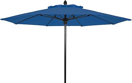 Amazon Com Fiberbuilt Umbrellas 7mpubk 8602 Market Umbrella 7 5 Diameter Marine Grade Canopy Pacific Blue Garden Outdoor