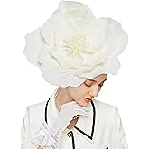 Gionforsy Flower Fascinators Hat Tea Party Hats for Women Flower Cocktail Headband for Wedding