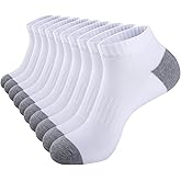 eallco 10 Pairs Mens Ankle Socks Low Cut Socks for Men Athletic Socks Breathable Cushioned