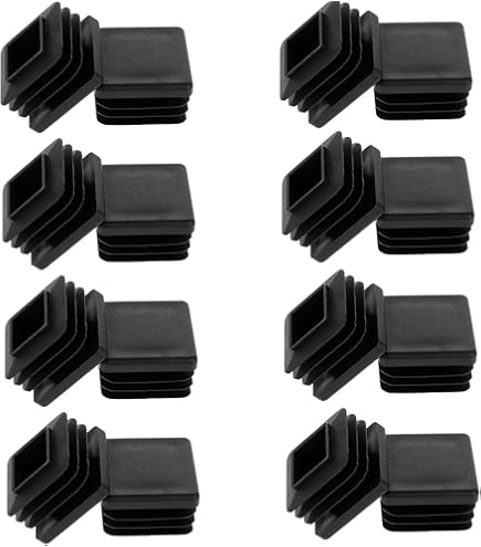 3/4 Inch Round Plastic Plug 60PCS Black Tubing Post End Caps Pipe Inner Inserts Plugs Fastener For Table Chair Leg Anti-Slip Ribbed Tube Furniture Fences Glide Protection