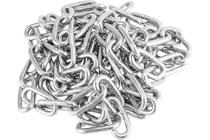 HOZEON 10 Feet x 1/4 Inch 304 Stainless Steel Chain Link, Heavy Duty Metal Chain, Stainless Steel Utility Chain for Hanging, 