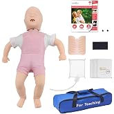 JNMFTD Infant Cpr Manikin, Baby Airway Obstruction Heimlich Training Manikin, Nursing Model PVC Full Body CPR Infarction First Aid Practice with Product Manual for Educational Teach Research