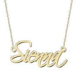 UMAGICBOX Personalized Sienna Name Necklace 18K