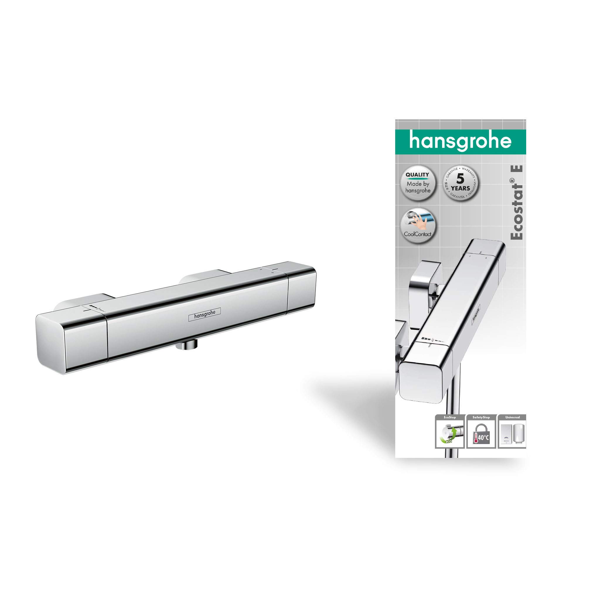 hansgrohe 15773000 Ecostat E Thermostatic Shower Mixer, Chrome