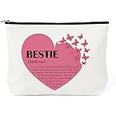 Bestie Gifts for Women - Birthday Friendship Gifts for Women Friends Bestfriend Bff Makeup Bag Cosmetic Bag Travel Toiletry Bags Makeup Pouch Christmas Galentines Day Valentine's Day Gift for Friends