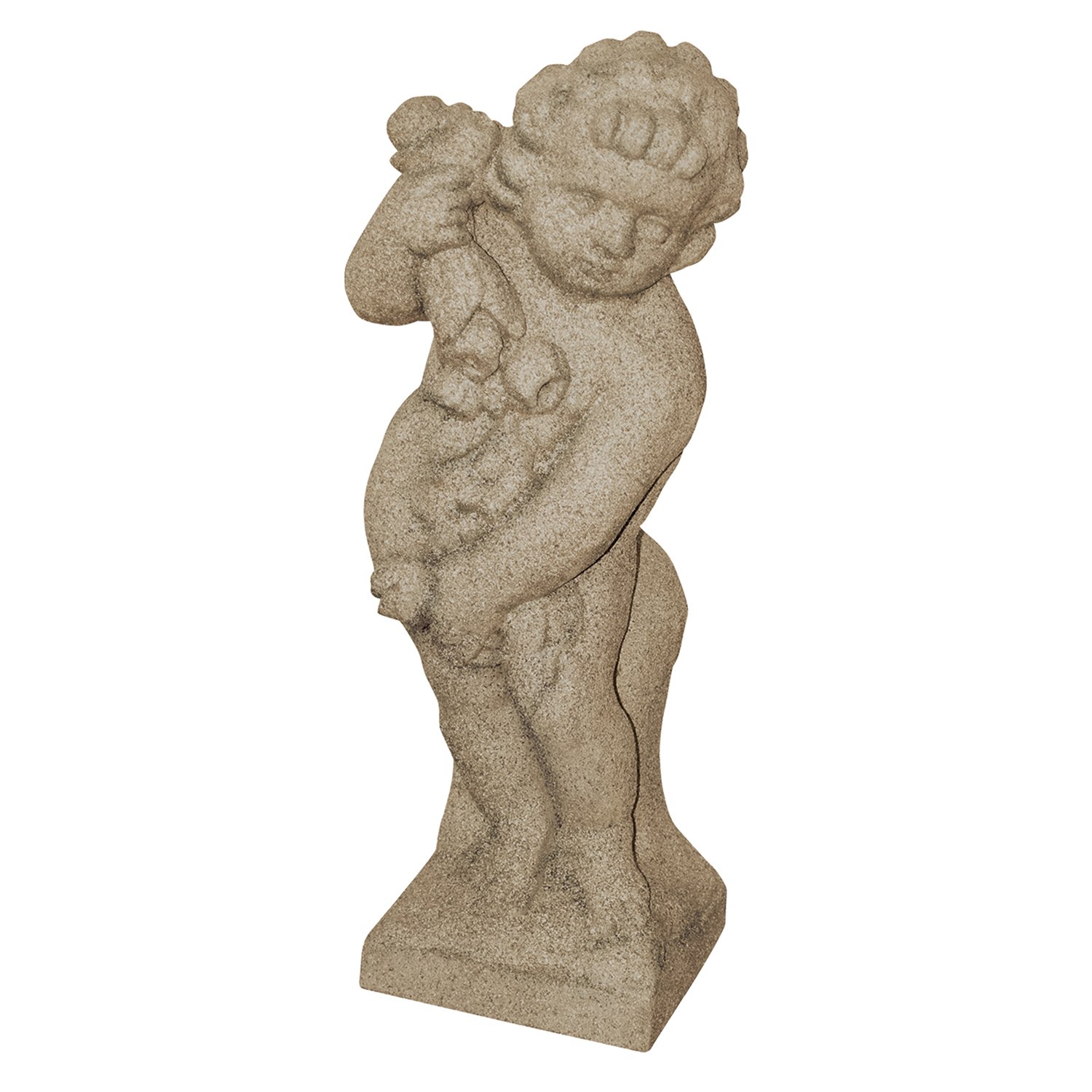 EMSCO Group Cupid Statue – Natural Sandstone Appearance – Made of Resin – Lightweight – 24” Height
