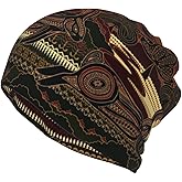 African Tribal Art Multifunction Beanie Hats for Women Men Slouchy Knit Beanie Hat Winter Hat Scarf Stretch Skull Cap