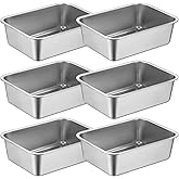 Stainless Steel Hotel Pan, 6-Pack 6 Inch Deep Full Size Steam Table Pan, Upgrade Anti-Jam 20.8" L x 13" W Hotel Pans Food Containers for Home, Party, Restaurant, Hotel, Buffet