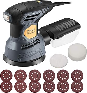 Amazon Topelek サンダー ランダムサンダー 300w rpm 7段階変速 集じん機能付 片手操作型 ランダムアクション 低騒音 高集塵システム パワフル ミニ コンパクト 研磨工具 電動工具 電動サンダー 日曜大工 木工 金属の加工 塗装はがし 金属錆落し 艶出し ワックス