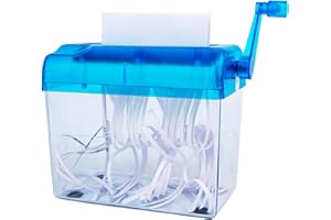 OSOPOLA Mini Manual Shredder - Office Portable Hand Paper Cutter for Paper, Notes, Bills, Portrait, Photos Fits A6 Size or Folded to A6 Size Capacity 1.5L Straight Cut