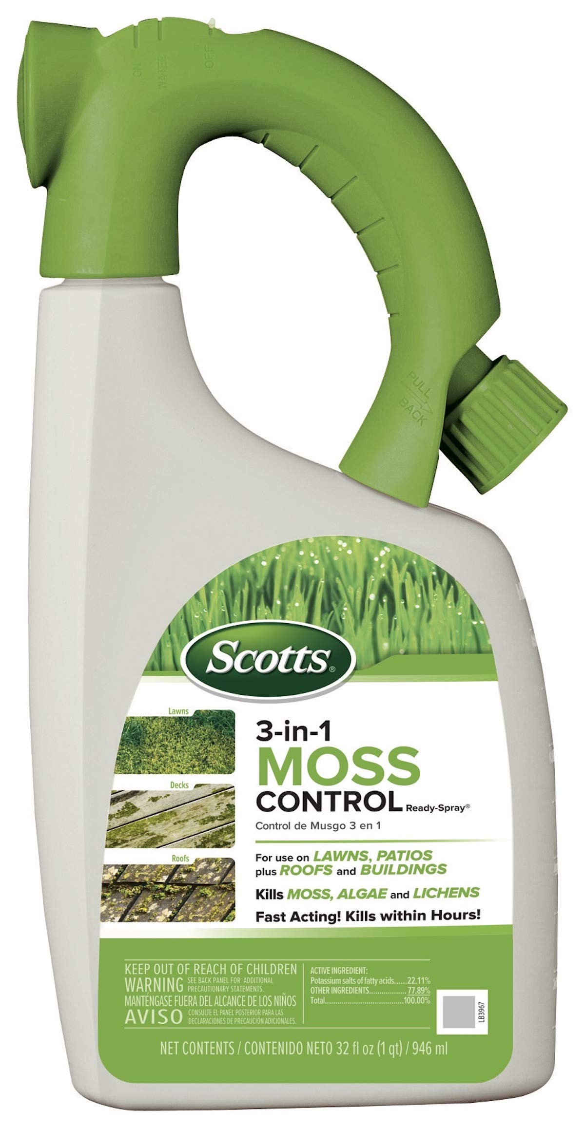 Scotts 3-in-1 Moss Control Ready-Spray, Fast-Acting