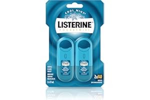 Listerine Cool Mint Pocketmist Fresh Breath Spray - Travel Size, Kills 99% of Germs, Sugar-Free Non-Aerosol Portable Oral Car