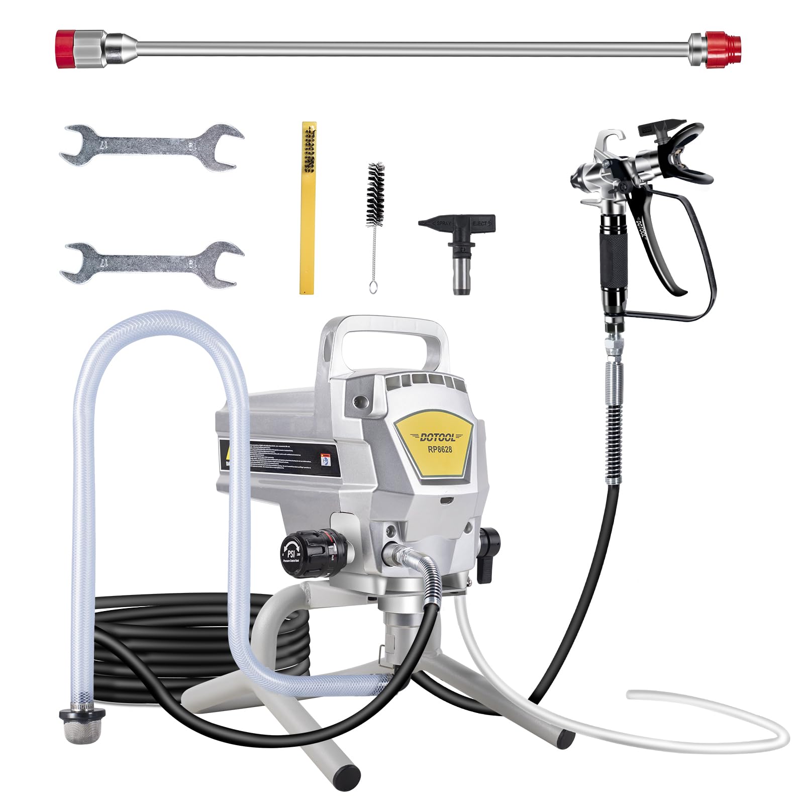 Photo 1 of (HEAVILY USED) (PARTS) DOTOOL Airless Paint Sprayer,3300PSI High Efficiency Paint Sprayer gun,Thinning-Free,with Extension Pole other accessories,for Home Interior & House Exterior DIY Painting Projects.