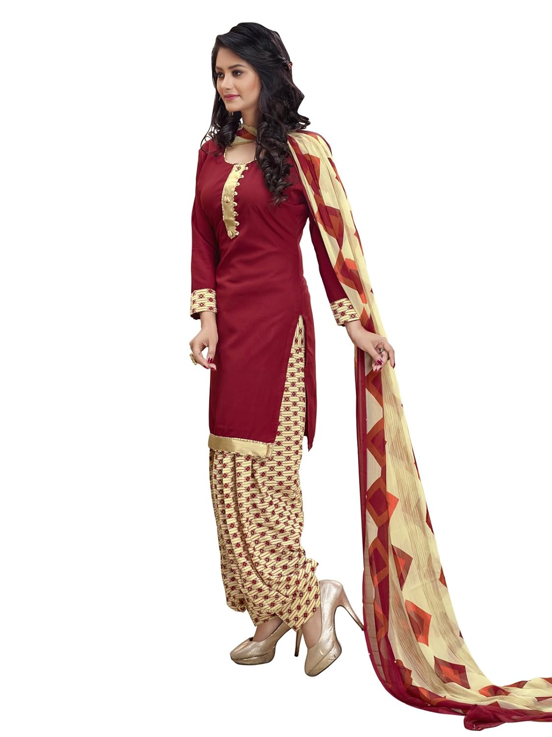 varayu women's crepe un-stitched dress material