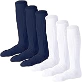 Mini angel Knee High Socks for Girls Seamless Knee Socks Cable Knit Uniform Socks Cotton Long Socks Kids Dress Socks 3 Pack