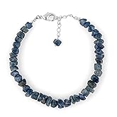 CRYSTALINES AAA Grade Natural Raw Gemstone Dainty Bracelet, Rough Stones, Handmade Bohemian Jewelry, Healing Crystals, Silver Plated Bracelet, Birthstone, Christmas Gift for Women