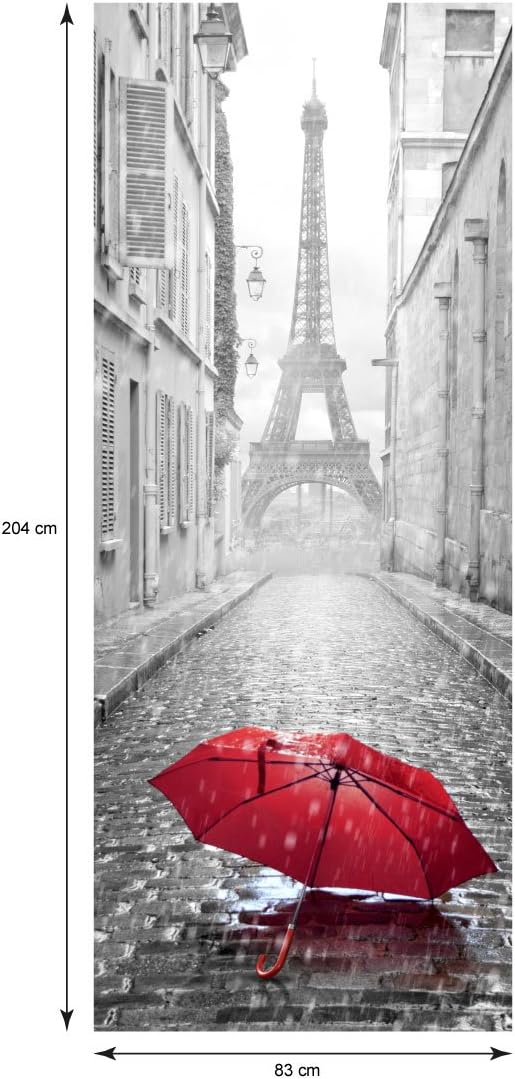 Self-Adhesive Door Stickers Eiffel Tower and Umbrella Wall Decoration for Bedrooms and Living Rooms 204 x 83 cm - Image 4