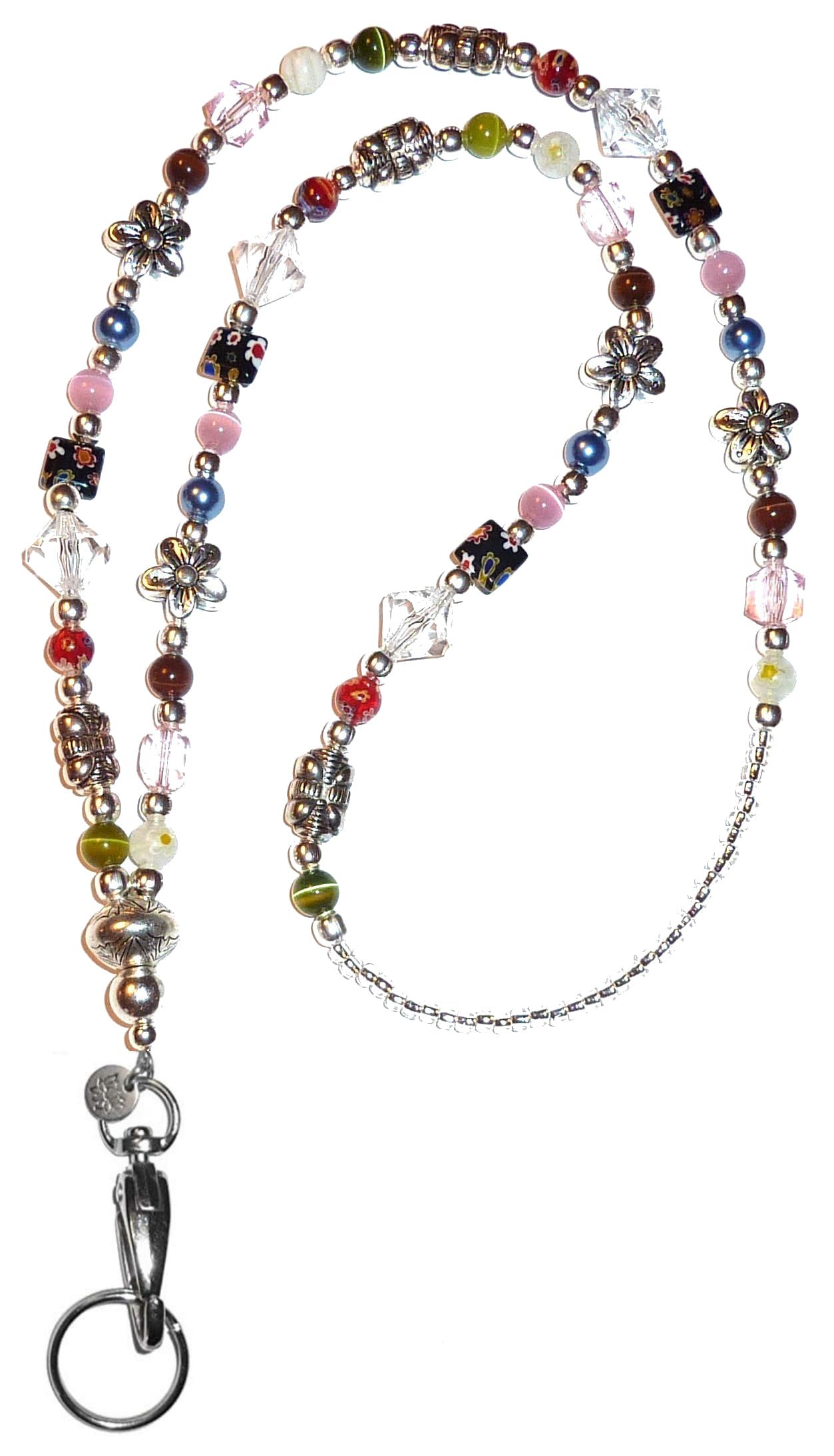 Hidden Hollow Beads Women's Slim Fashion Beaded Lanyard 34", Available, Multi-Non Breakaway (Stronger), ‎34 Inches Long