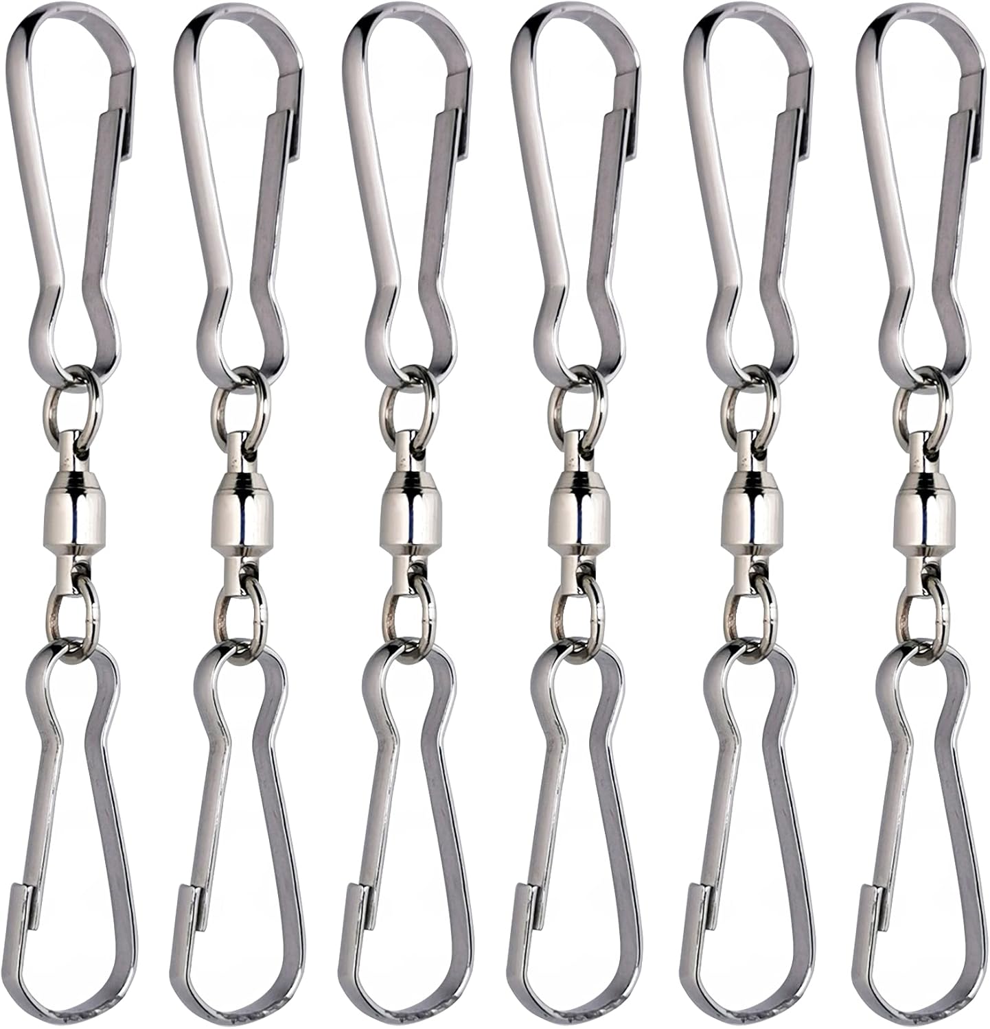 Outdoor Hanging Brackets - HS’s Creation 6 Pack Dual Clips Swivel for Indoor Outdoor Organization Spinning Hanger Clothline Rack Wind Chimes Spinner Prism Windsocks Hanging Plant