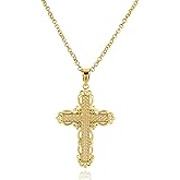 Cross Necklace for Women, 14K Gold Plated Dainty Crucifix Necklace CZ Faith Gold Cross Pendant Necklaces, Diamond Cross Pendant Dainty Cubic Zirconia Cross Necklace Jewelry Gift for Her