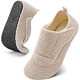 BARERUN Slippers for Women Men Wide House Diabetic Shoes for Women Men Warm Arthritis Edema Swollen Neuropathy Socks Slip on Adjustable Fuzzy Comfy Soft Womens Mens Bedroom Sliipers