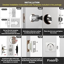 Malimali Pocket Door Lock, Brushed Steel Pocket
