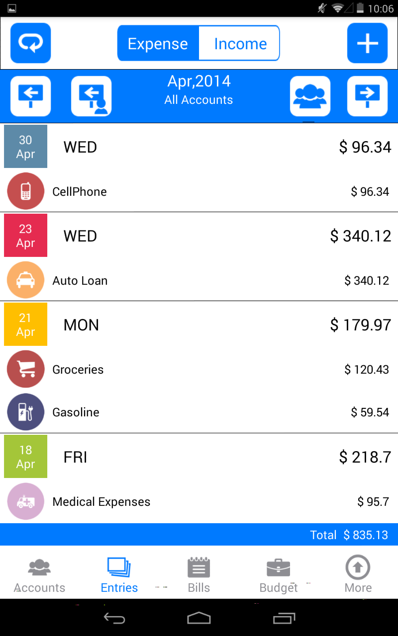 Money Log : Budget Manager (Kindle Tablet Edition)