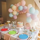 PARTY GO 9 Inch Multi Color Cloth? Paper Plates 50 Pack Red Yellow Green Blue view 5